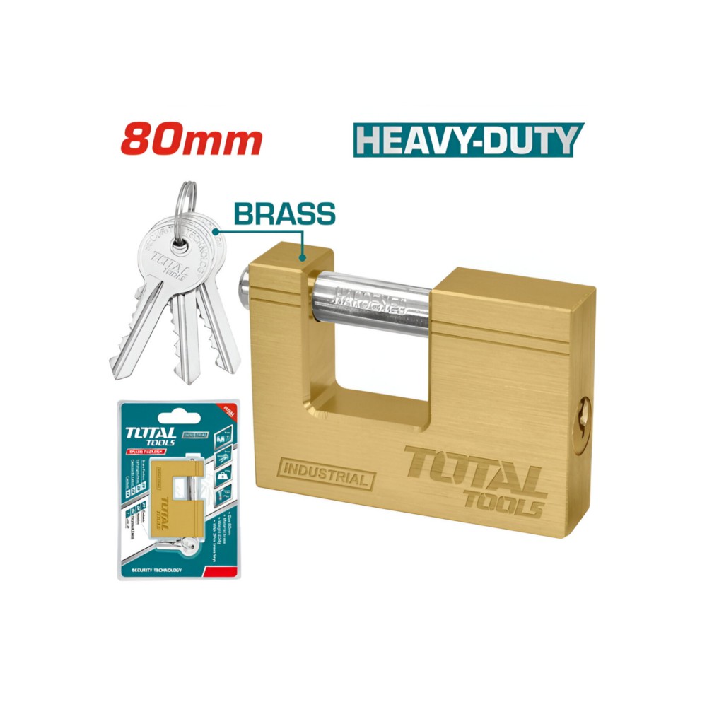 Total  Brass Block Padlock 80mm