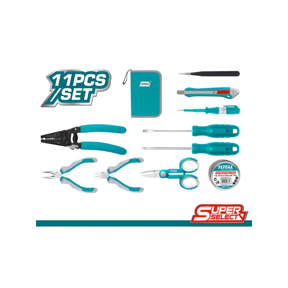 Total Electricians Tools Set 11Pcs