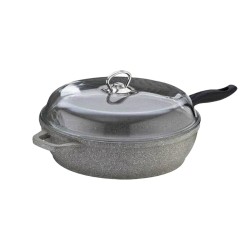 Falez-Frying Pan Deep 28 Cm Granite Grey With Lid