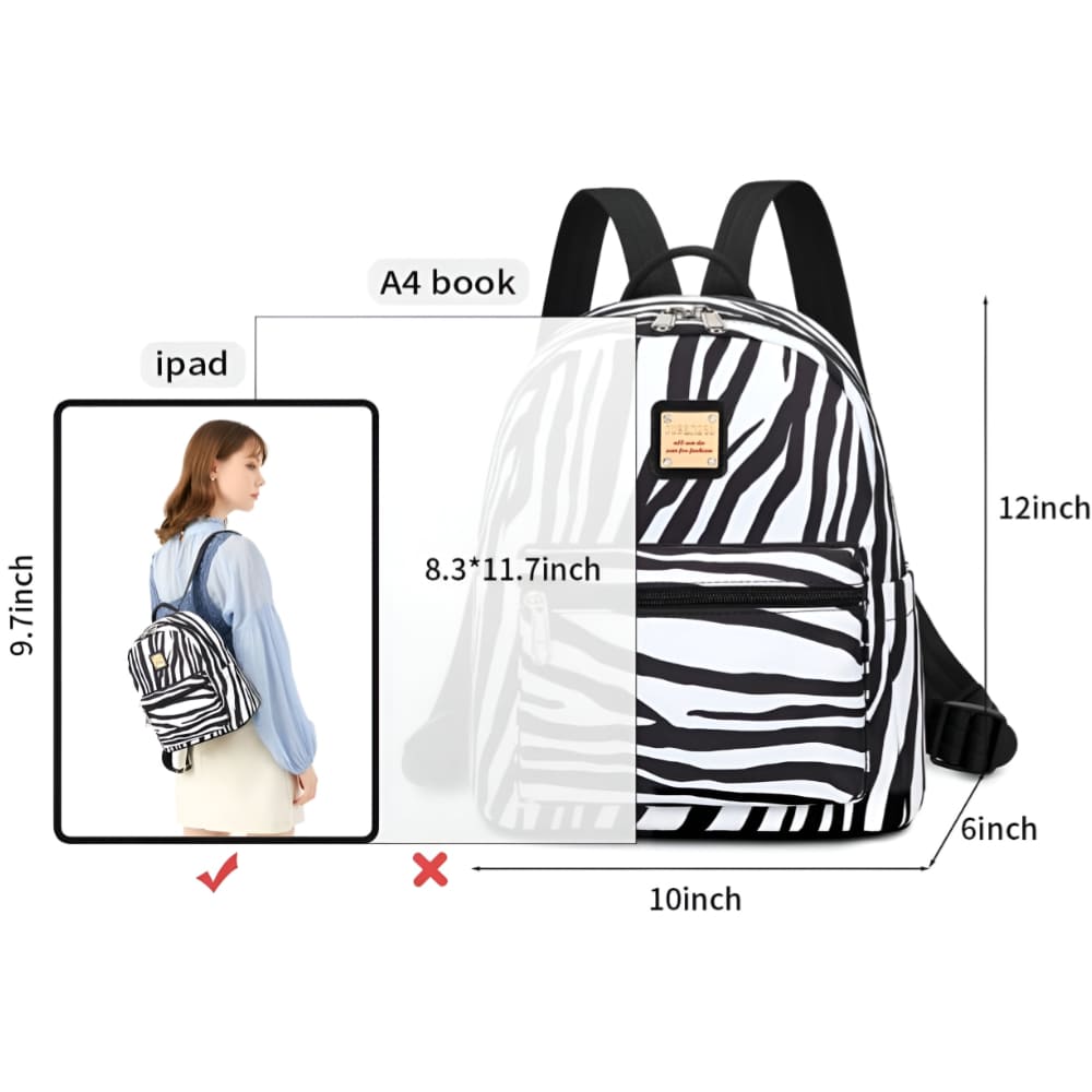 Casual Backpack - Zebra & Cow