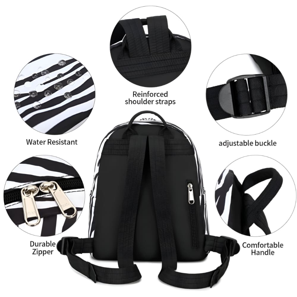 Casual Backpack - Zebra & Cow