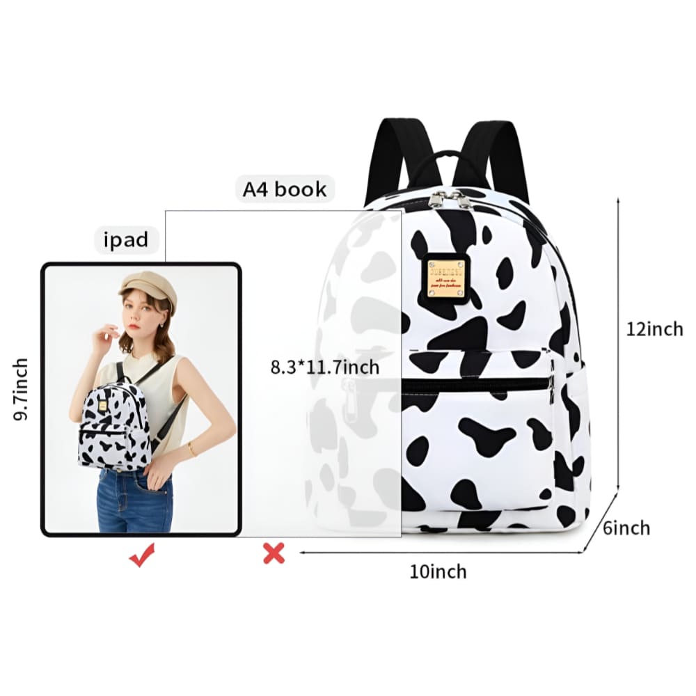 Casual Backpack - Zebra & Cow