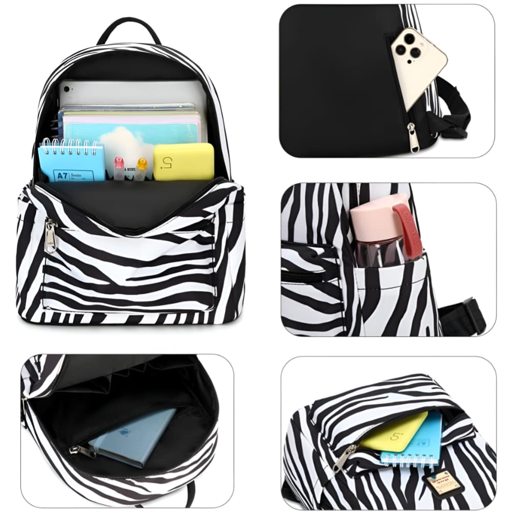 Casual Backpack - Zebra & Cow