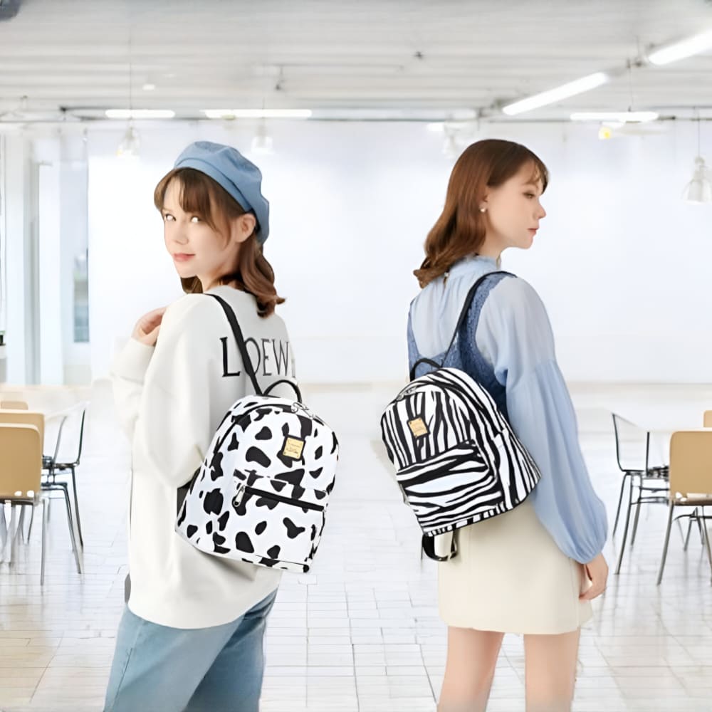 Casual Backpack - Zebra & Cow