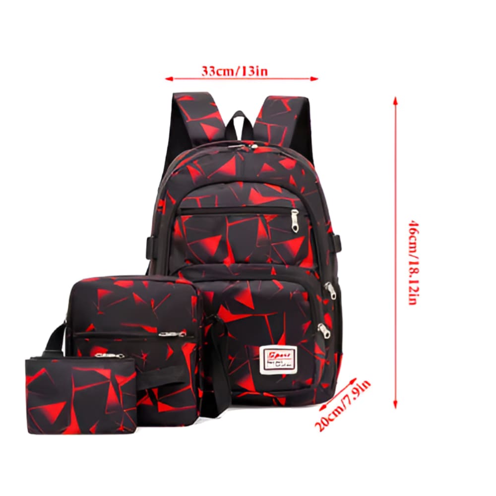 3 Pieces School Bag Set