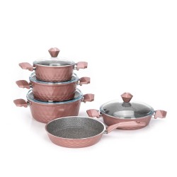 Falez- Granitec Biodiamond Cookware Set Of 9pcs Rose Gold