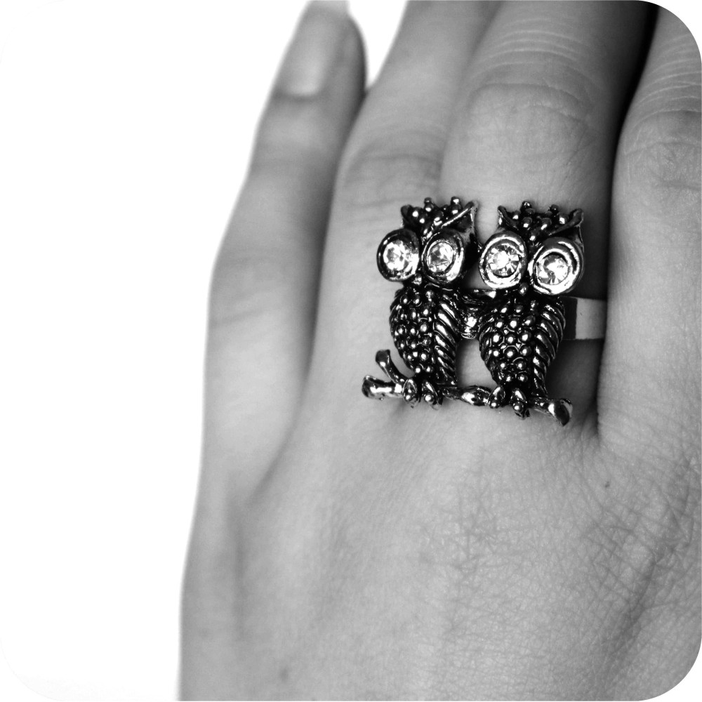 Resizable Owl-Shaped Ring NO.10