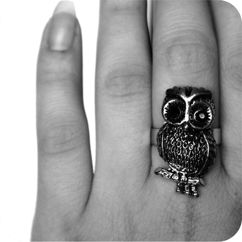 Resizable Owl-Shaped Ring NO.11