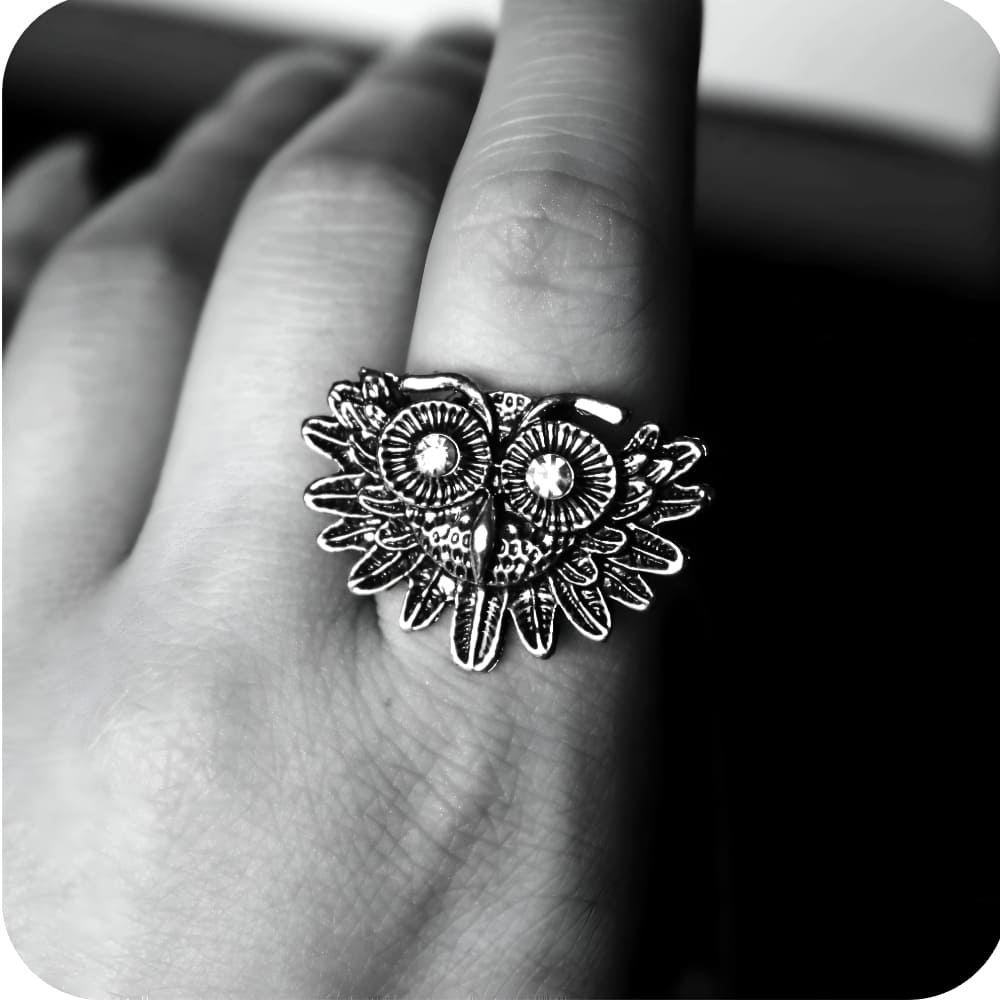 Resizable Owl-Shaped Ring NO.12