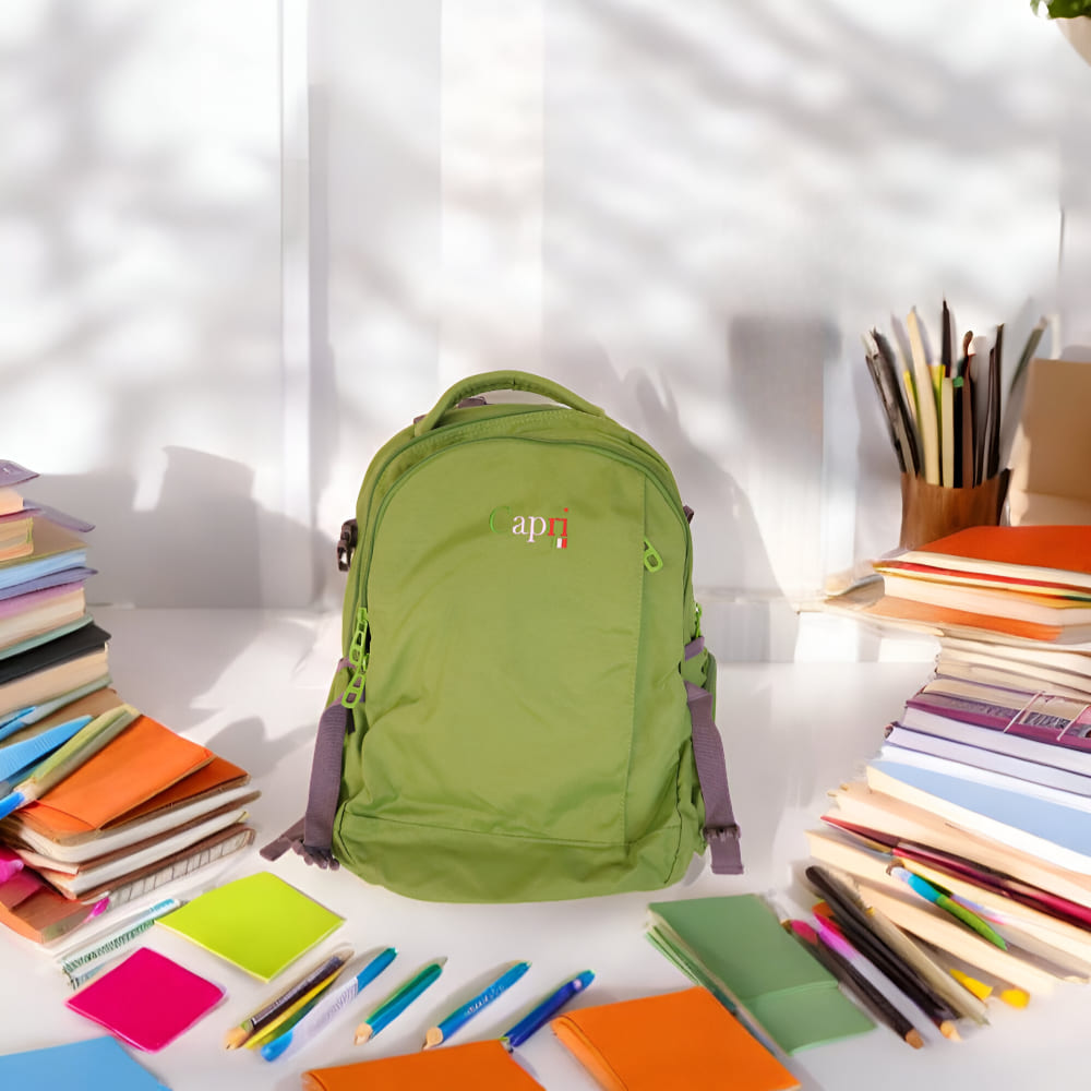 Capri Basic Green School Backpack