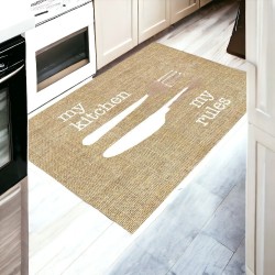 Kitchens Rules - Anti slip Kitchen Carpet 200x300cm,Machine Washable