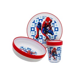 Max Marvel- Spiderman ,microwave safe set, Two plates and a cup