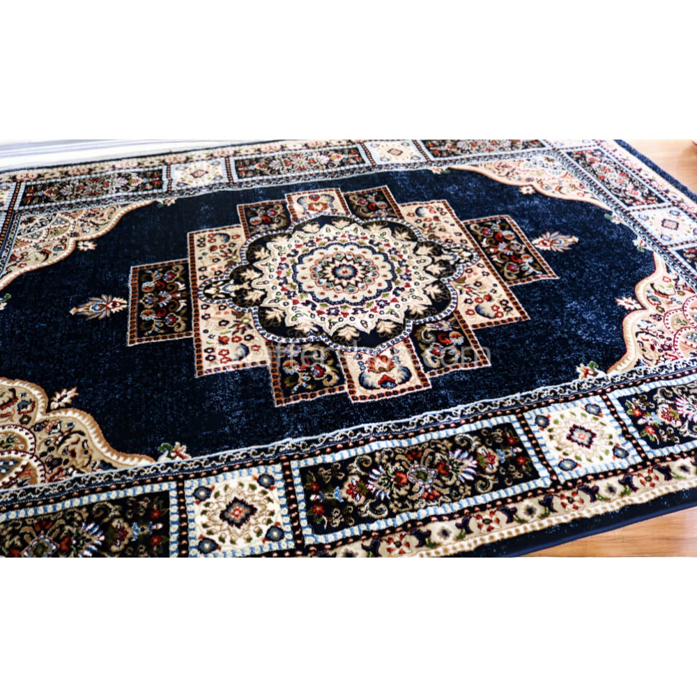 Imperial Medallion Shirazi  Navy Winter Carpet - 1x4m