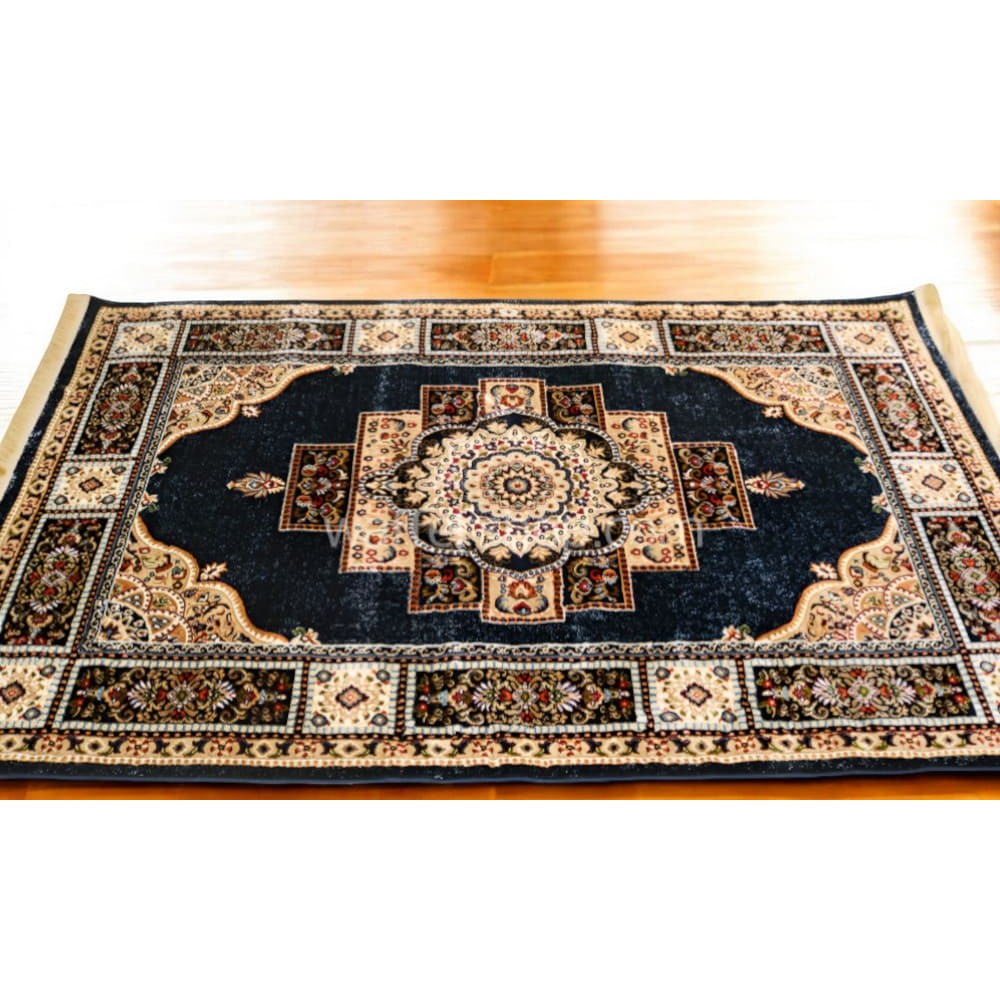 Imperial Medallion Shirazi  Navy Winter Carpet - 1x3m