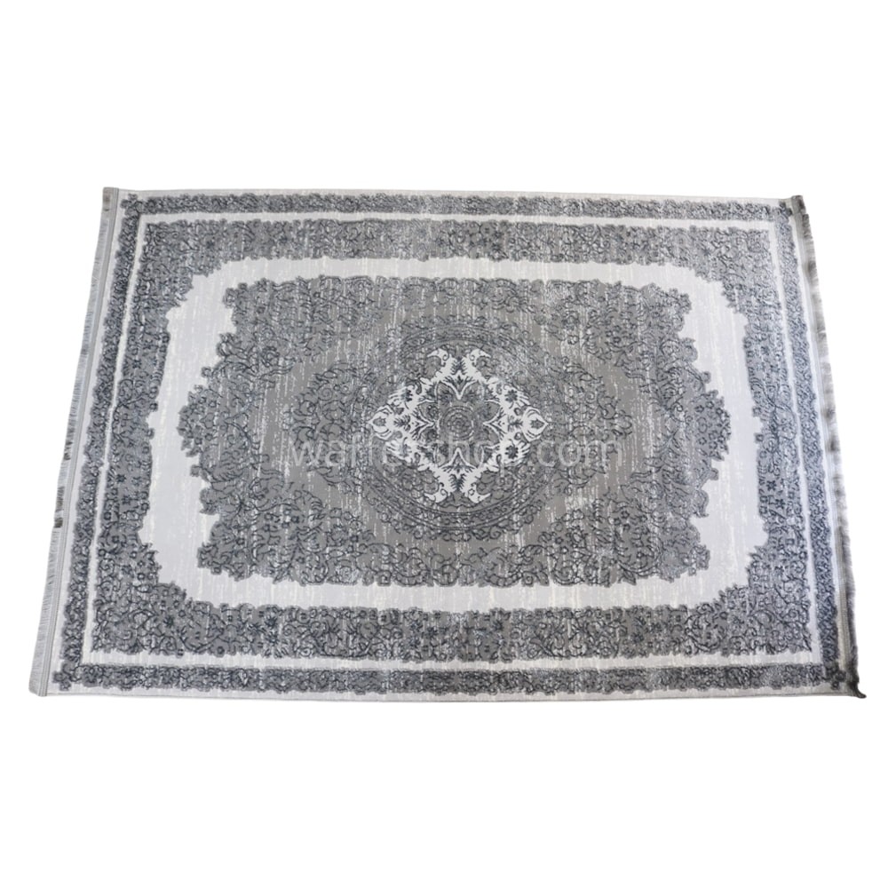 Gray Elegance Medallion  Classic Winter Carpet 160x230cm - Turkish Carpet with Belgian threads