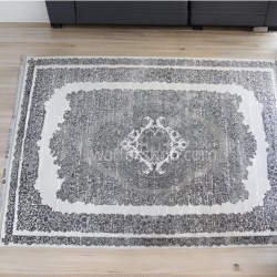 Gray Elegance Medallion  Classic Winter Carpet 160x230cm - Turkish Carpet with Belgian threads