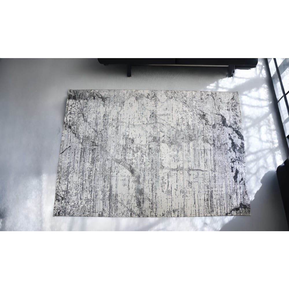 Weathered Stone Texture Rug Gray, Winter Carpet Modern 160x230cm - Turkish Carpet with Belgian threads