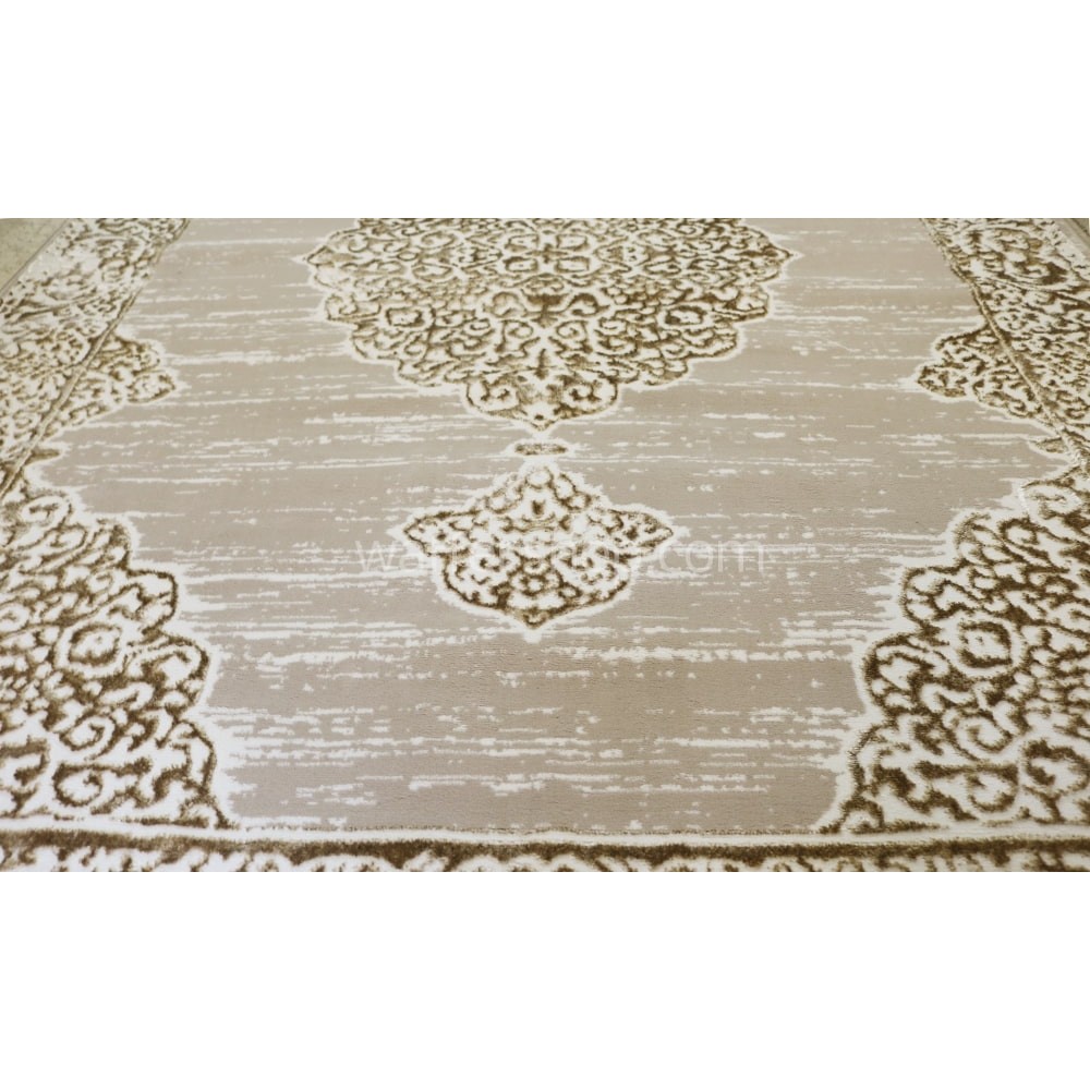 Vintage Medallion Beige Rug Winter Carpet Classic 160x230cm - Turkish Carpet with Belgian threads