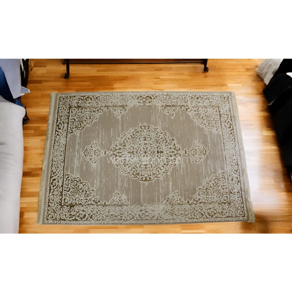 Vintage Medallion Beige Rug Winter Carpet Classic 160x230cm - Turkish Carpet with Belgian threads