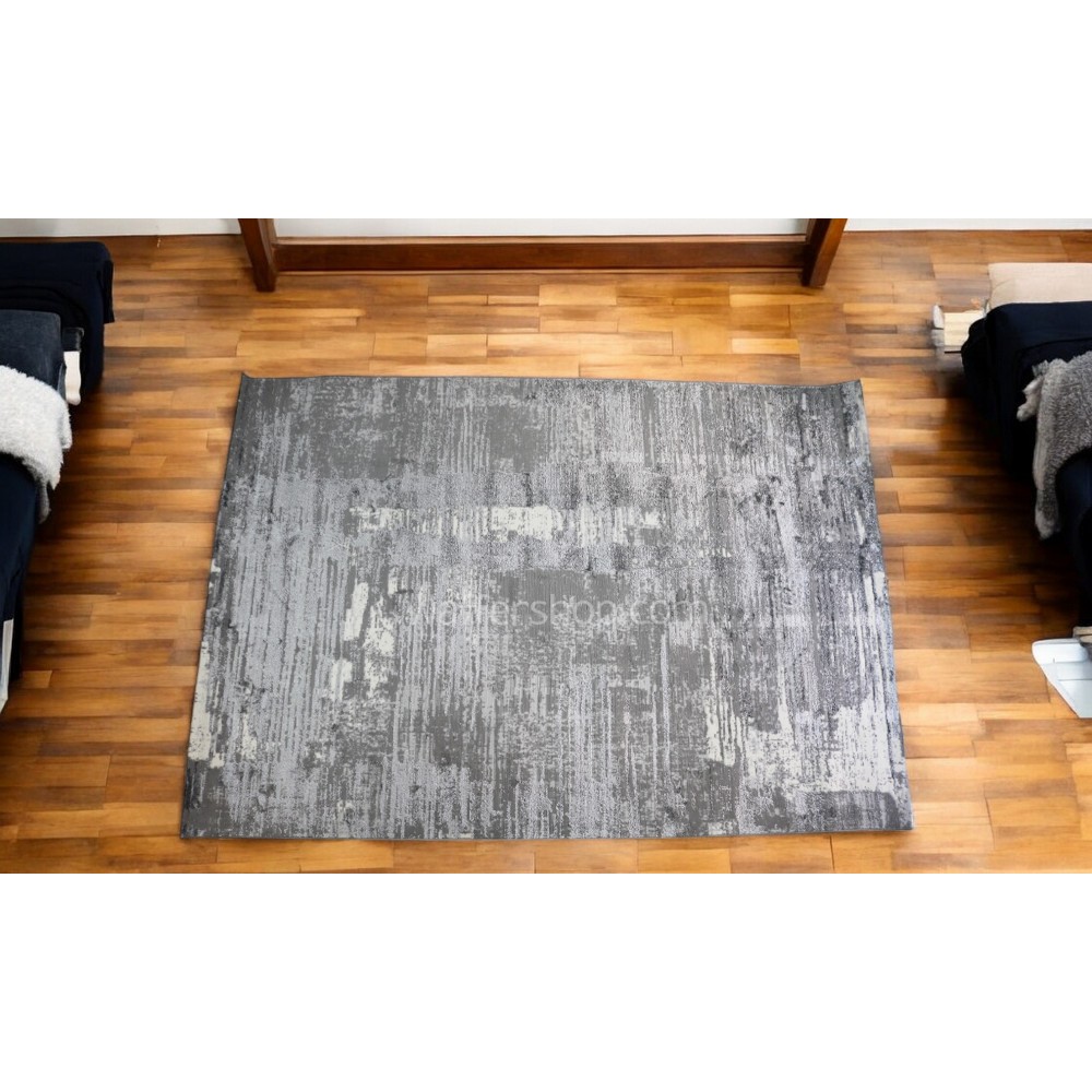 Monochrome Tides Gray Winter Carpet Modern Flosh  240x340cm - Turkish Carpet with Belgian threads