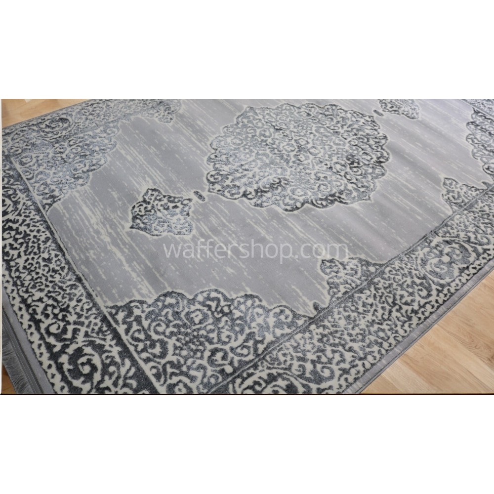 Vintage Medallion Grey Rug Winter Carpet Classic 160x230cm - Turkish Carpet with Belgian threads