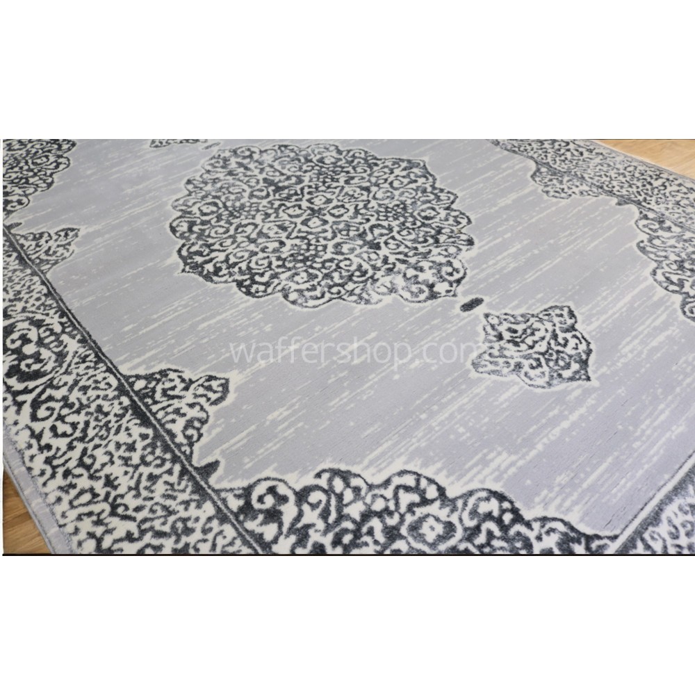 Vintage Medallion Grey Rug Winter Carpet Classic 240x340cm - Turkish Carpet with Belgian threads