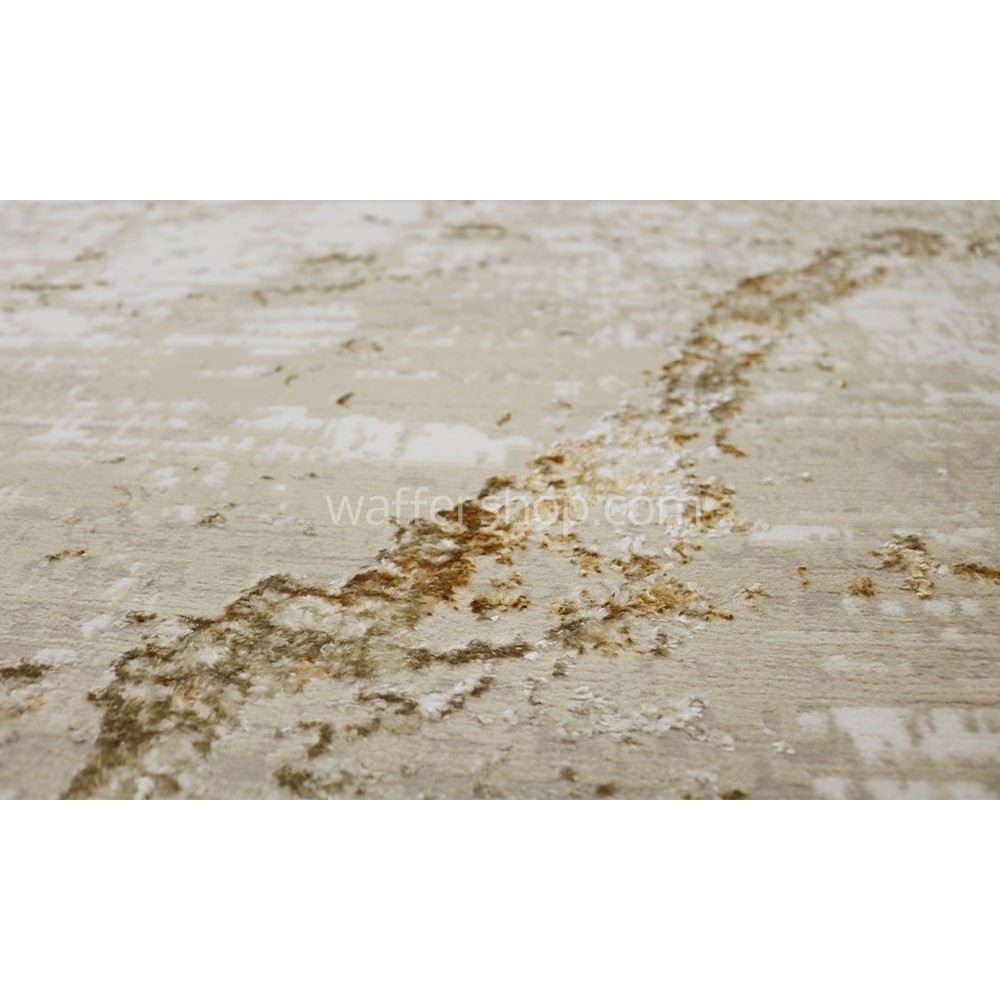 Weathered Stone Texture Rug Beige/Gold, Winter Carpet Flosh Modern 200x280cm - Turkish Carpet with Belgian threads