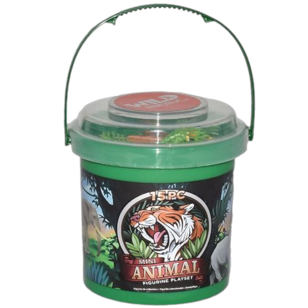 wild republic-animal mini-bucket figuring playset-15pcs