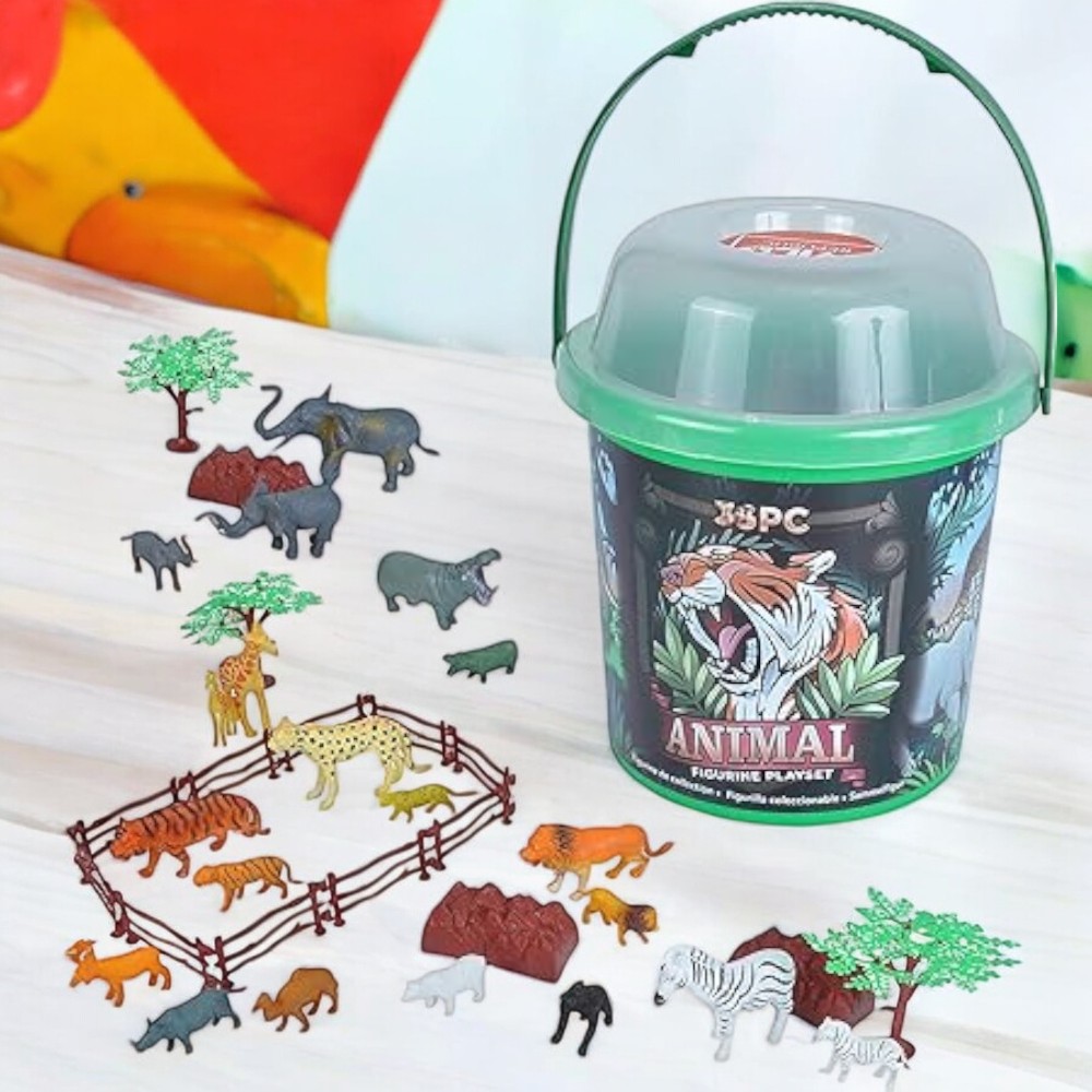 wild republic-animal mini-bucket figuring playset-15pcs