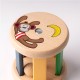 Wooden Baby Bell Rattle with Monkey Design