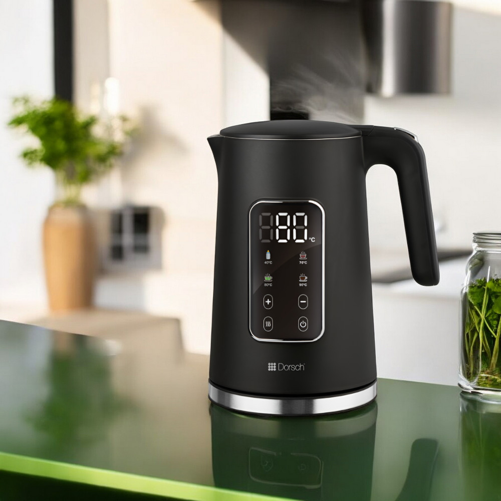 Dorsch - Electric Kettle Ek-22, 1.7 Liter Capacity  , 1500-1700W  with LED digital display for temperature settings 