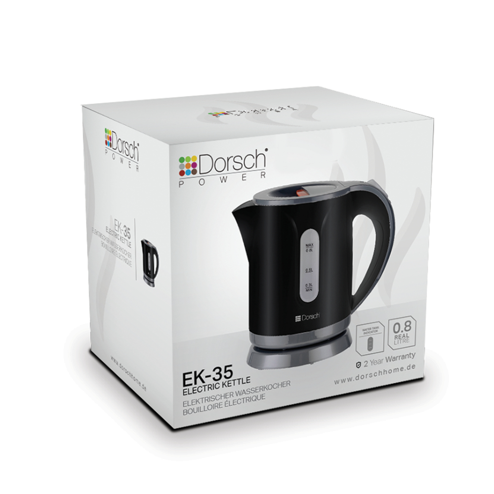 Dorsch - Electric Kettle Ek-35 , Capacity: 0.8L  , Automatic shut-off, boil-dry protection, and secure lid