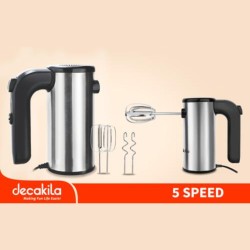 Decakila-hand blender 5-speed 200W ,With 2pcs beaters and dough hooks beater With individual eject button (KEMX009M )