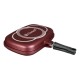 Dorsch - Elegant Deep Red Premium Double Grillpan – 36cm, Ceramic Non-Stick ProGlider coating, perfect for grilling meats, seafood, vegetables, and more