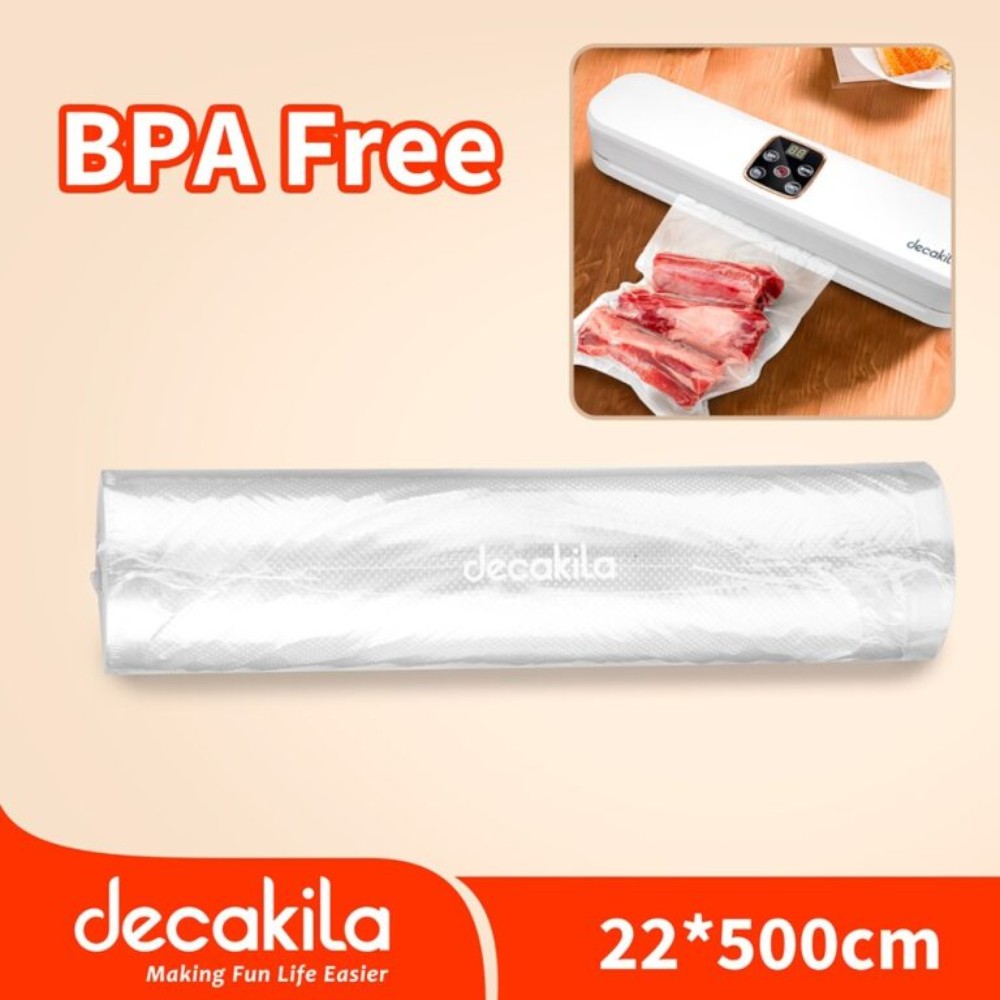 Decakila-Vacuum sealer bags rolls, 22*500cm, white, BPA free