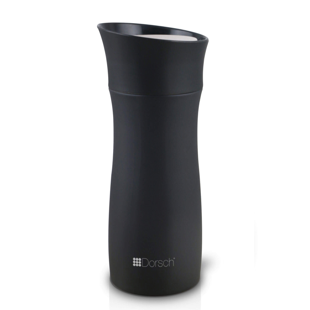 Dorsch -  Vacuum Mug 300Ml – Black, Keep hot up to 6 hr. and cold up to 12 hr, Double Wall Stainless Steel 18/10 , Travel Mug 