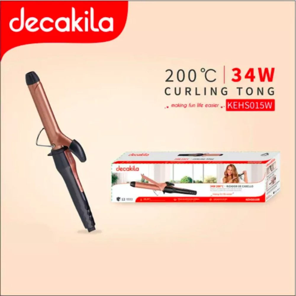 Decakila- Curling tong 34W 170C, ceramic coating plates, PTC heating element