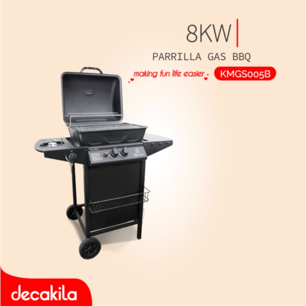 Decakila- Gas BBQ grill 86cm×48.5×37.5cm, Aluminum