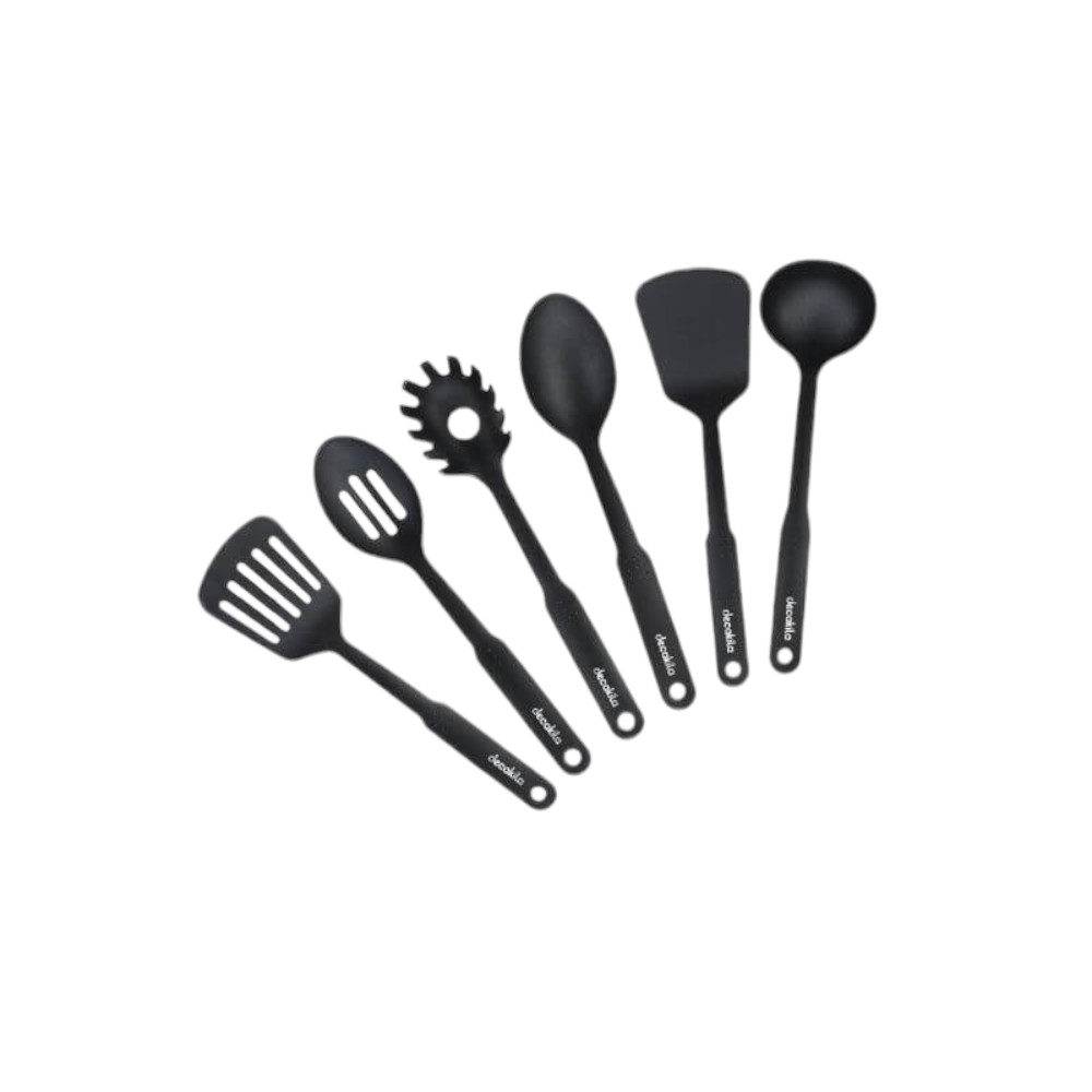 Decakila-6Pcs kitchen utensils set, Nylon, 6pcs (Slotted, Solid, Ladle, Pasta server, Slotted turner, Spatulas)