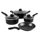 Decakila- 7pcs cookware set aluminum with a 1.5mm thickness and features non-stick coatings , skillet, saucepan , casserole ,  with lid , 7 pieces 