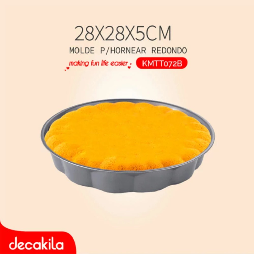 Decakila- Round cake pan 270g,  28*28*5 cm , Carbon steel, BPA free, 230c