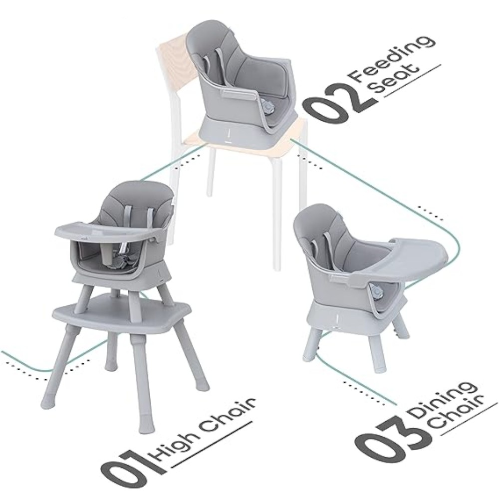 Babylove-Baby Love 6-in-1 High Chair, Booster, Small Dining Chair, Study Desk and Chair, Block Toy Table, Stool