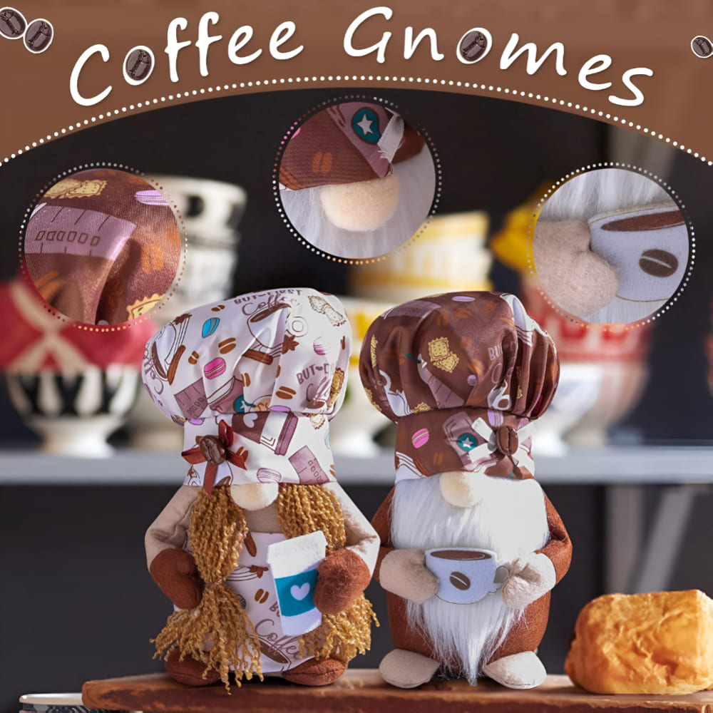 Coffee Bar Gnome , Brown - All Seasons Interior Decoration