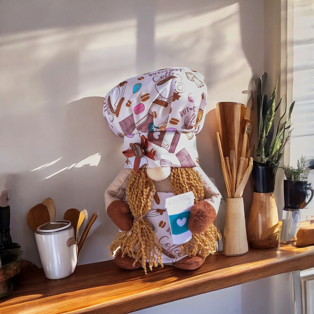 Coffee Bar Gnome , White - All Seasons Interior Decoration