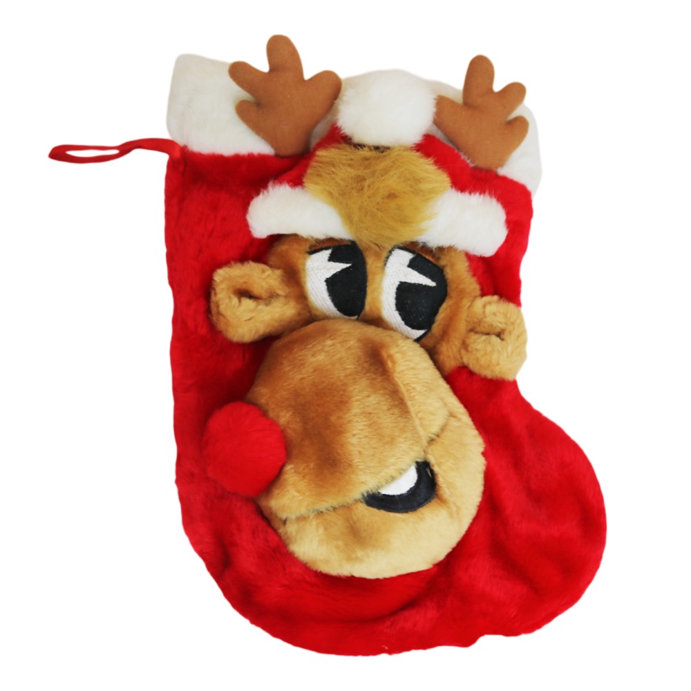 Plush Reindeer Christmas Stocking: A Festive and Fun Holiday Essential