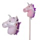 Goffa - Plush Unicorn Head Stick - Purple - Imaginative Play with Sound