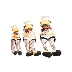  Chef Figurine Set - Male Chef Trio