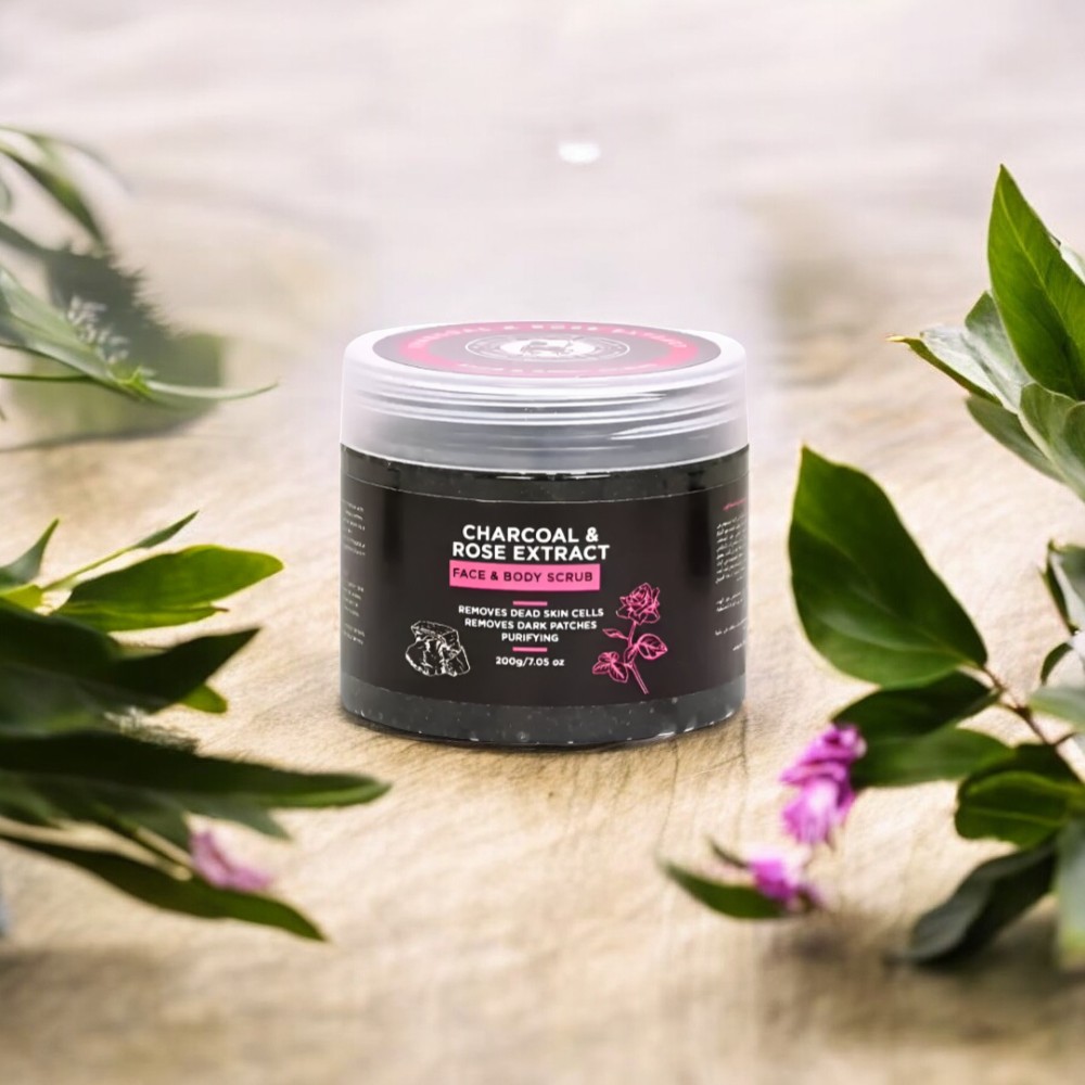 Khan Saboun - Face Scrub Charcoal and Rose Scrub 270g