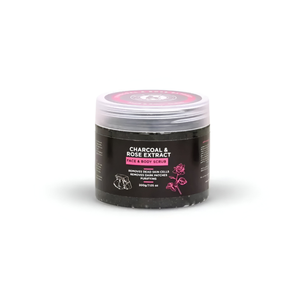 Khan Saboun - Face Scrub Charcoal and Rose Scrub 270g