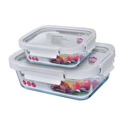 Testa Homeware -  2 Sets of Food Container (0.64L, 1.05L) Rectangle + Testa Skimmer And Testa Spatula  